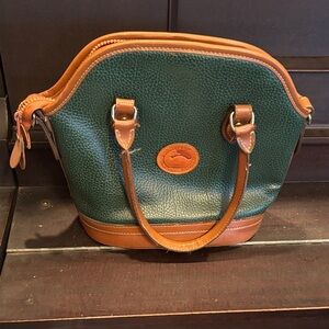 Dooney & Bourke Green and Tan Shoulder Bag